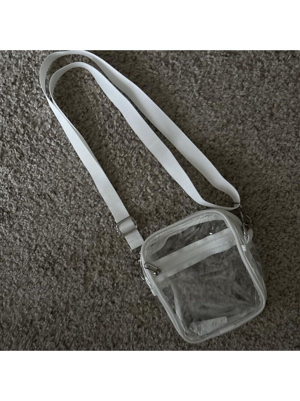 Clear Stadium Approved Crossbody Bag PVC Transparent Purse 2 Pockets